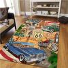 Retro Classic Motorcycle Car Poster 3D Printing Carpet Home Living Room Bedroom Carpet Home Decor Anti-Slip Floor Mat Door Mat