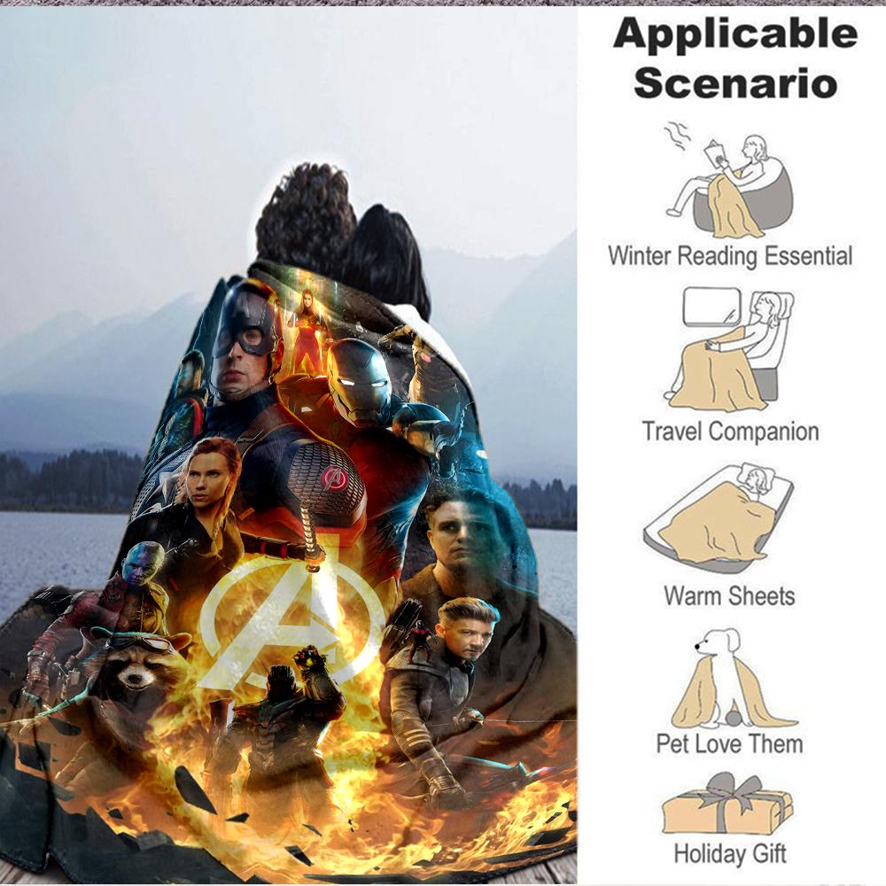 1Pc Avengers Infinity War Blanket Soft And Comfortable Casual Warm Camping Travel Christmas Halloween Xmas Gift M928654
