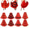 Womens Flamenco Dance Skirt Tiered Ruffles Wide Hem Ballroom Performance Costume Carnival Stage Skirt Spanish Design