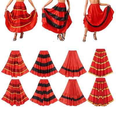 Женская юбка для танца фламенко с многоуровневыми оборками и широким подолом, бальный костюм для выступлений, карнавальная юбка для сцены, испанский дизайн