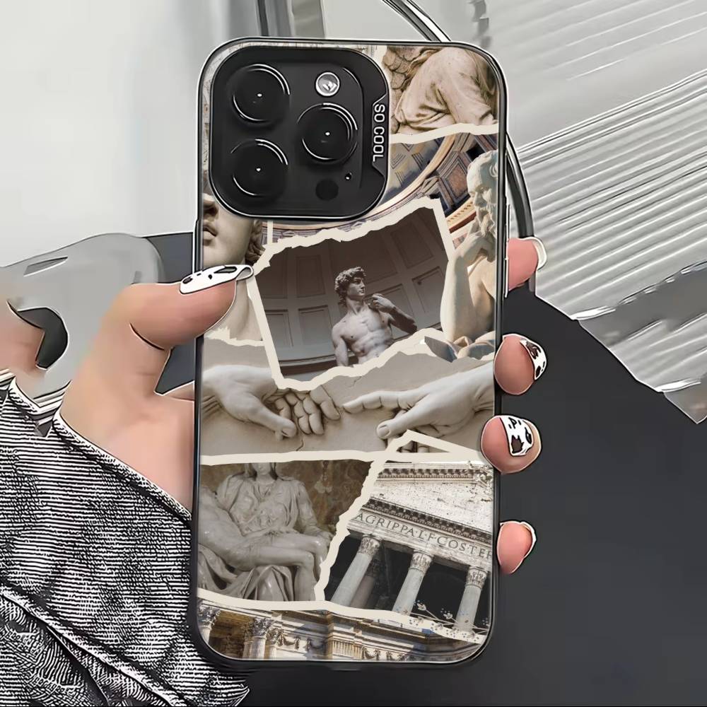 R-Renaissance art Painting Phone Case For iPhone 17,16,15,14,13,12,11 Plus,Pro Max,XS,Colored Silver Plated Inside Cover
