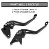 Комплект рычагов тормоза и сцепления, удлиненный, алюминиевый, 5D, текстура, 6 уровней, регулируемый, совместимые транспортные средства Kawasaki Kawasaki Z750 (Не Z750S) 2004-2006 (черный)