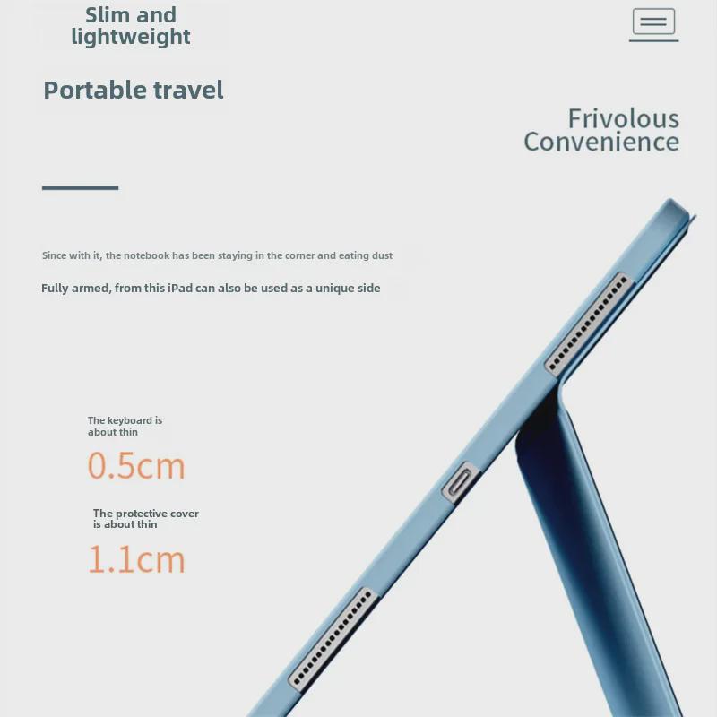 Кожаный чехол для iPad Mini6/Air5/Pro11 с беспроводной Bluetooth-клавиатурой и гнездом для стилуса