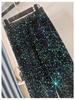 Women's Korean Velvet Sequined Wide-Leg Pants: Slim-Fit, Floor-Length, Shiny Drape Casual Wear for Autumn and Winter