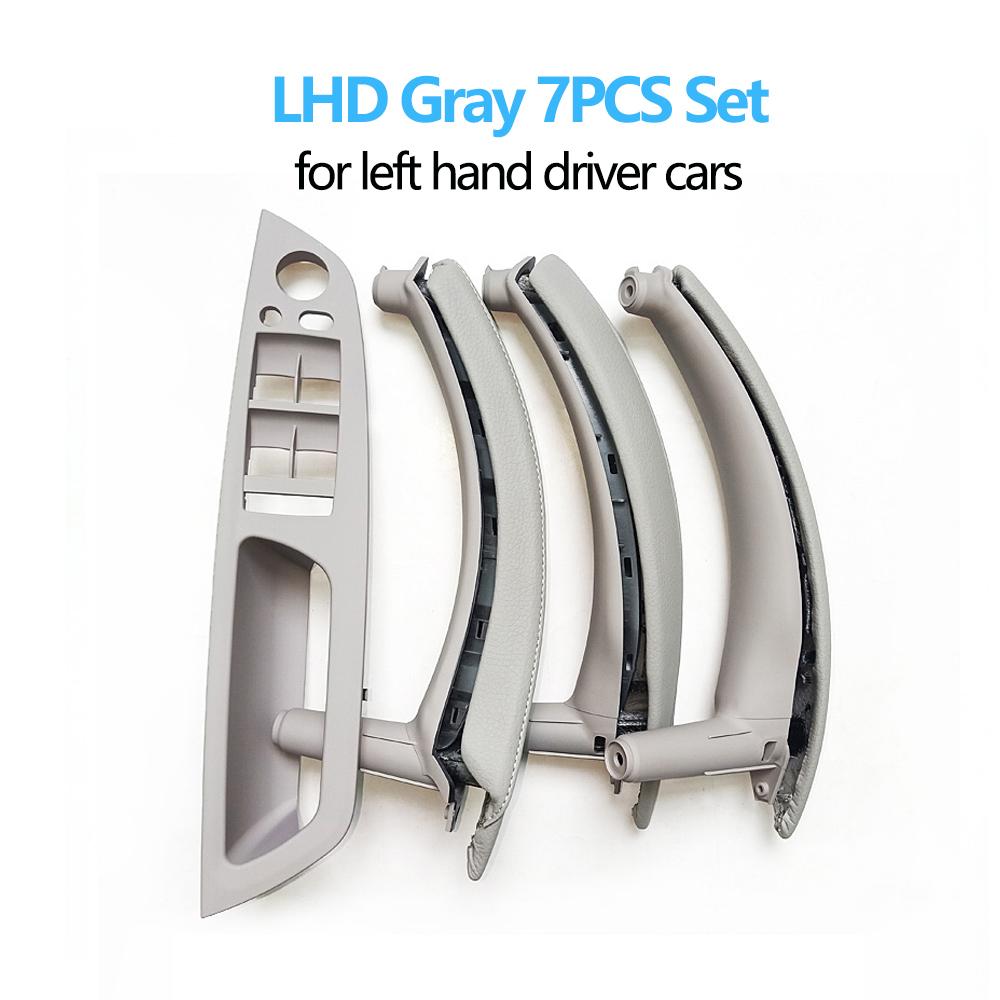 Набор из 7 шт., левая и правая внутренняя дверь, окно, панель переключателя с кожаным чехлом для BMW X5 X6 E70 E71