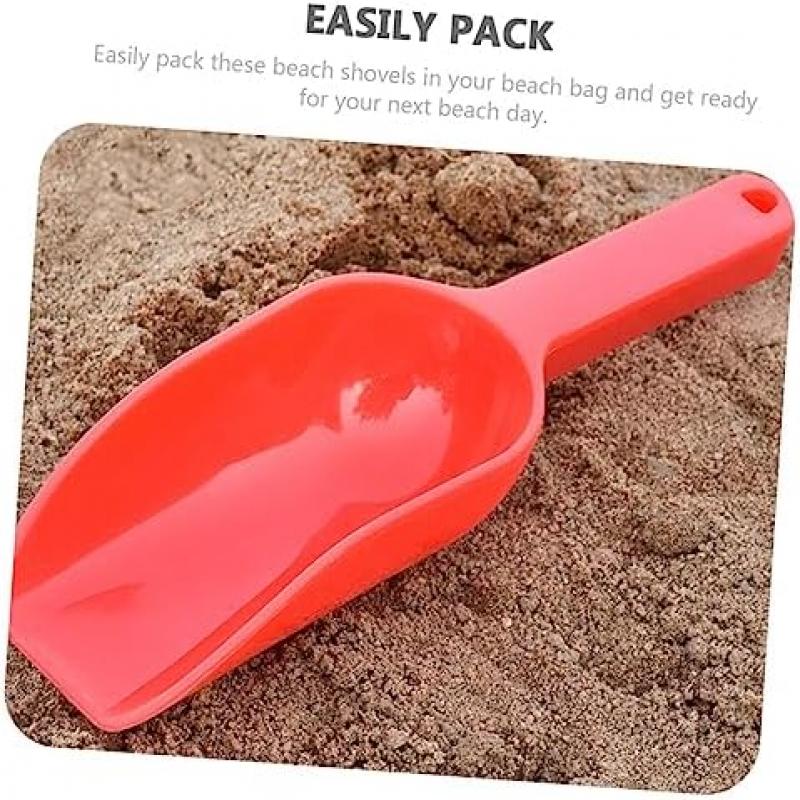 HEALSOPTHY Kids Snow Shovel 4-Pack Plastic Flat Head Shovels for Children Toy Beach Garden Snow Play Tools