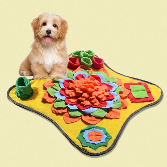 Pet Smelling Pad with Anti-Slip Bottom Advanced Foraging Sniffing Mat Bright Color Slow-Food Exercise Mat Multi-layer Pet Mat