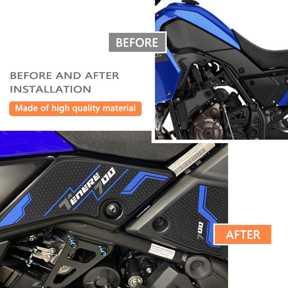 Для YAMAHA TENERE 700 Rally T700 XTZ 700 T 700 2019-23 Мотоциклетные Нескользящие Боковые Наклейки на Топливный Бак Водонепроницаемая Накладка Резиновая Наклейка