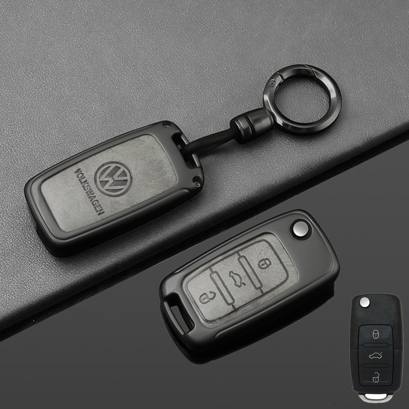 For VOLKSWAGEN Alloy Leather Car Remote Key Case Cover for VW Volkswagen Polo Tiguan Passat B5 B6 B7 Golf 4 5 6 MK6 Jetta Lavida
