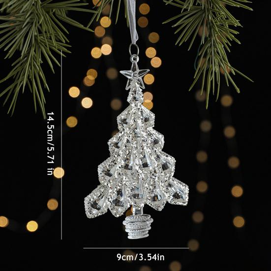 Кристально чистый рождественский орнамент Сверкающее дерево/балерина/бант/звезда Рождественское подвесное украшение для спальни, гостиной, фермерского дома, праздничного домашнего декора