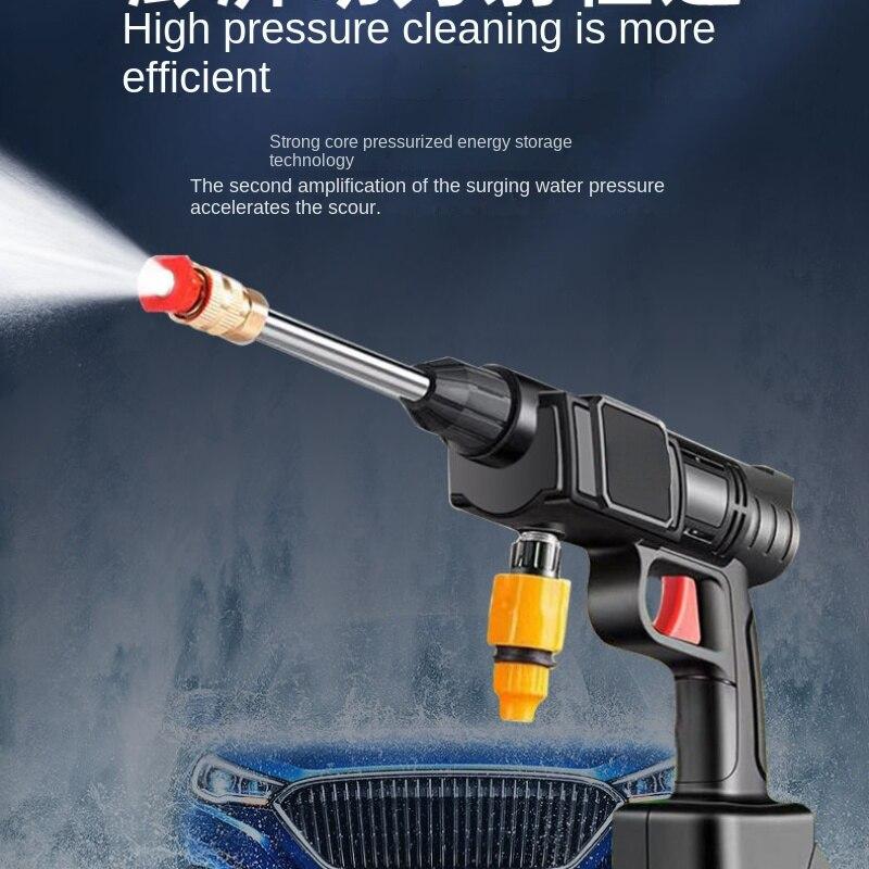 Wireless High-pressure Car Washing Machine, High-power Lithium Battery Powerful Car Washing Gun, Rechargeable Portable Washing Machine.