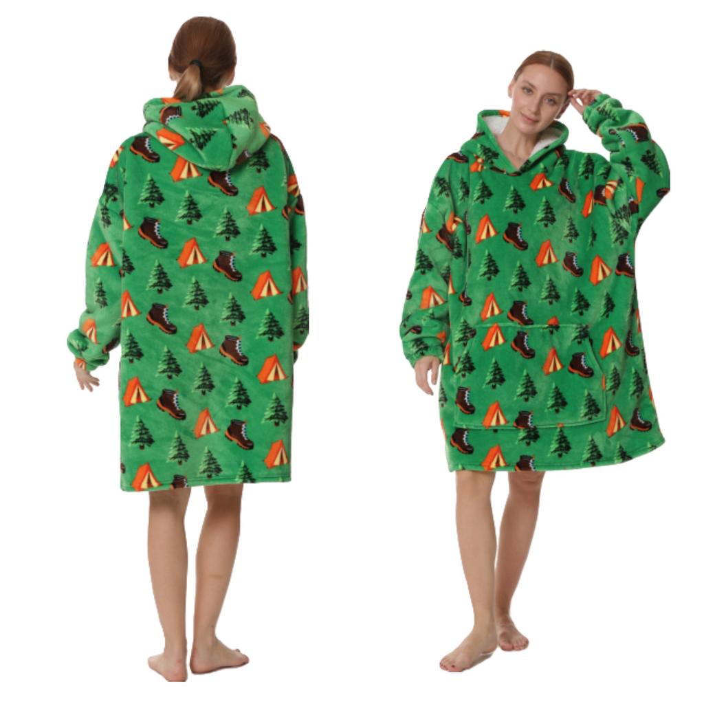 1Pcs Adult hooded sweatshirt, cold-weather clothing, home wear, flannel pajamas