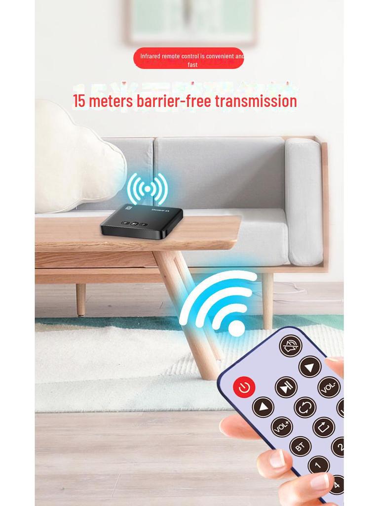 Адаптер Bluetooth-приемника NFC 5.0 без потерь для аудио усилителей и динамиков с разъемами 3,5 мм, RCA и совместимостью с USB-флеш-накопителем