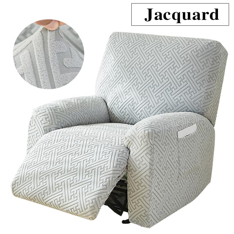 Thicken Recliner Sofa Cover Stretch Jacquard Single Armchair Sofa Relax Functional Sofa Slipcover Non-Slip 4 Pieces/set