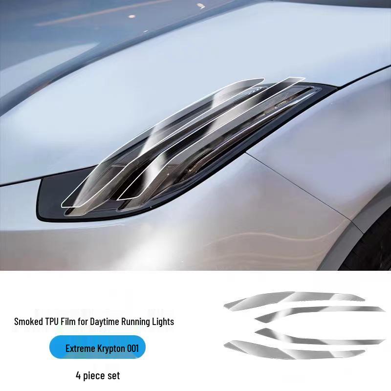 Zeekr 001 Smoked Headlight Film, Transparent Interior & Taillight Film, TPU Dashboard Screen Protector, Wear-Resistant