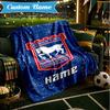 Custom Name Ipswich Football Crest Blanket Lightweight Ideal Bedding Blanket Perfect for Travel, Camping, Living Rooms, Sofas, Christmas gift