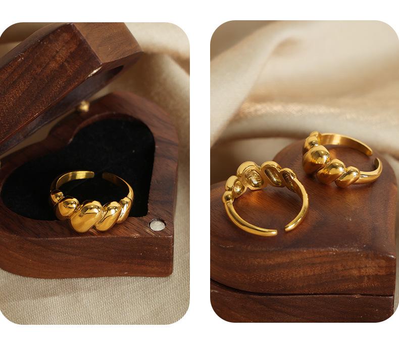 Геометрическое кольцо на фалангу из золота 18 карат - Невыцветающий ретро-дизайн для пар