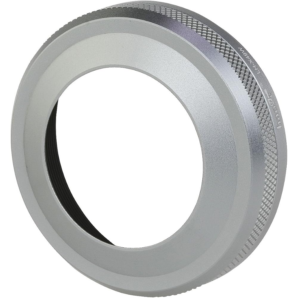 Haoge LH-X49W 2-in-1 Metal Ultra-Thin Lens Hood with Adapter Ring Set, for Fujifilm Fuji FinePix X70 X100 X100S X100T X100F Cameras, Silver