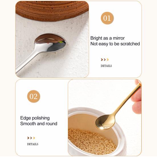 Набор из 6 маленьких ложек Мини-ложки из нержавеющей стали для баночек для соли и специй Портативная ложка для приправ для порошковых специй сахара кофе