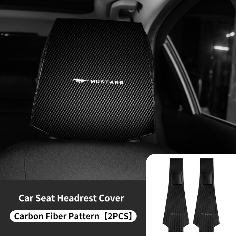 PPWE7 1/2PCS Leather Car Seat Headrest Protective Cover Auto Interior Accessories For Ford Escort KA Flex Everest KA Expedition Falcon