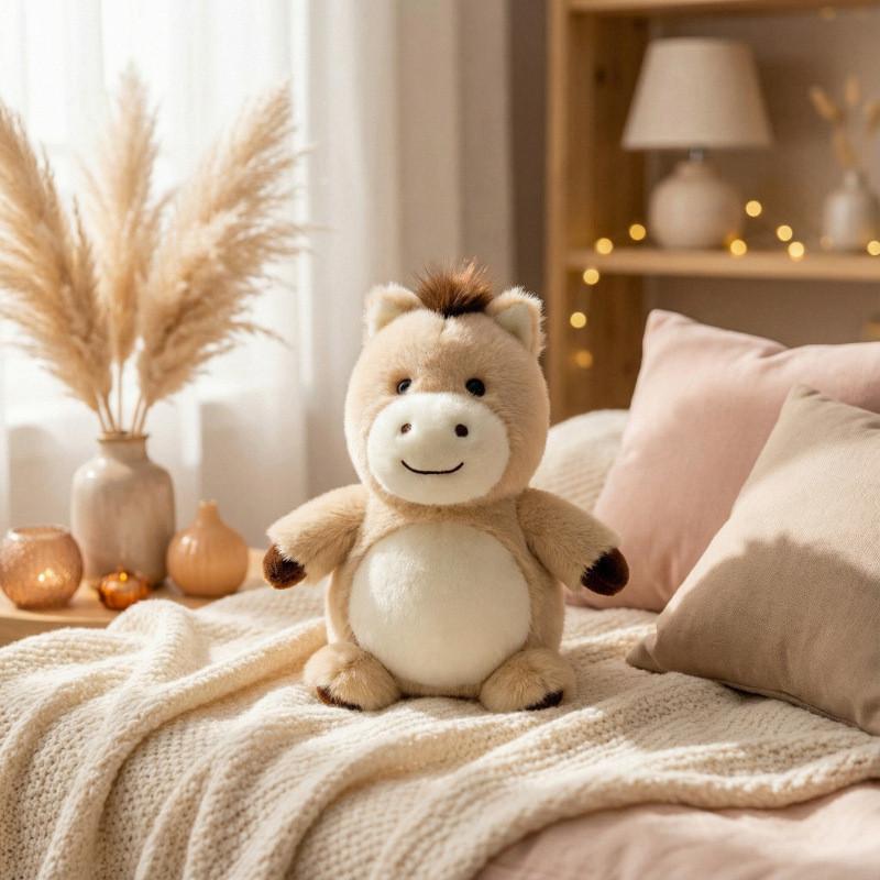 Pony Year Lucky Mascot Plush Toy With Pp Cotton Filling For Kids And Adults