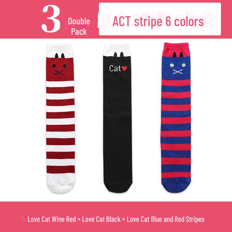 Весенние и осенние гольфы для девочек с милым рисунком - гольфы средней длины для детей и младенцев