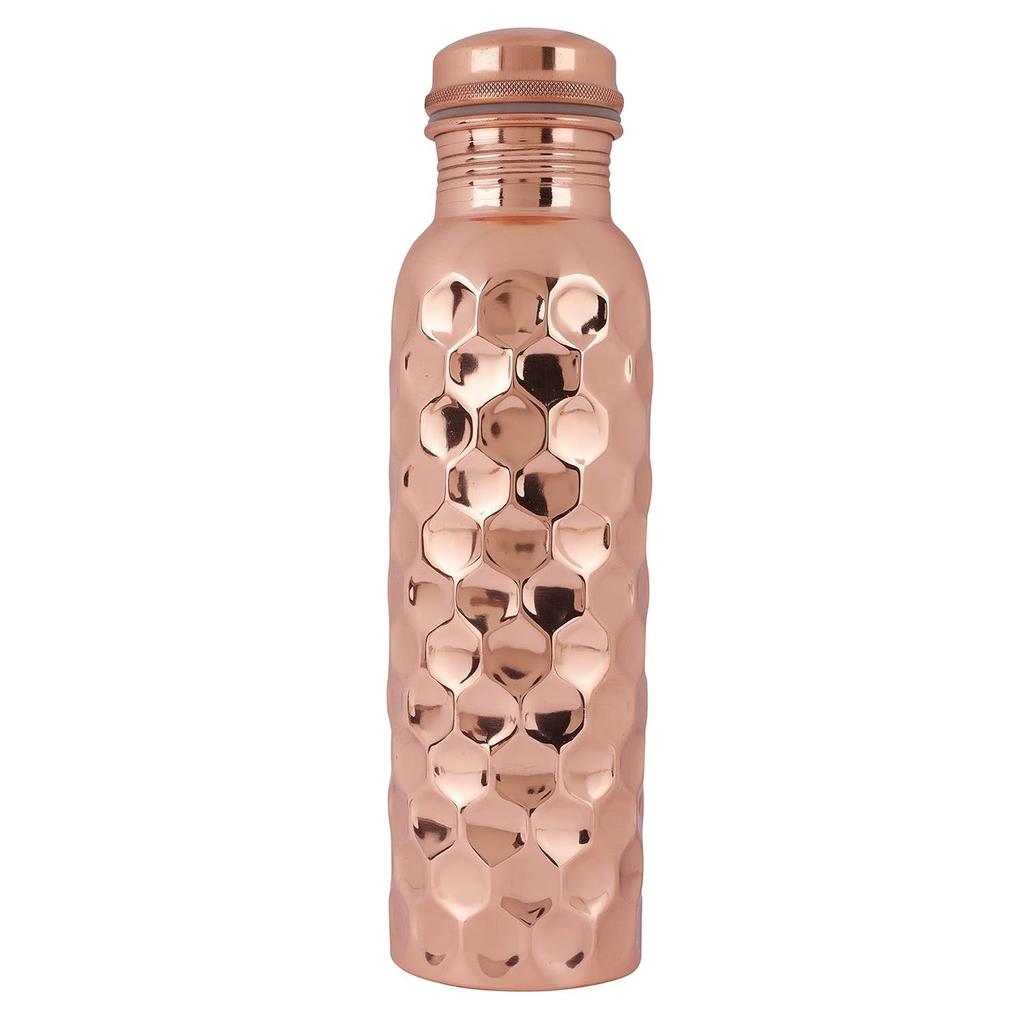 Pure Copper Water Bottle / 1 litre/Eco-friendly/Handcrafted/Wide Mouth/Reusable/Everyday Use for Yoga/Fitness Sports/Office/Travel
