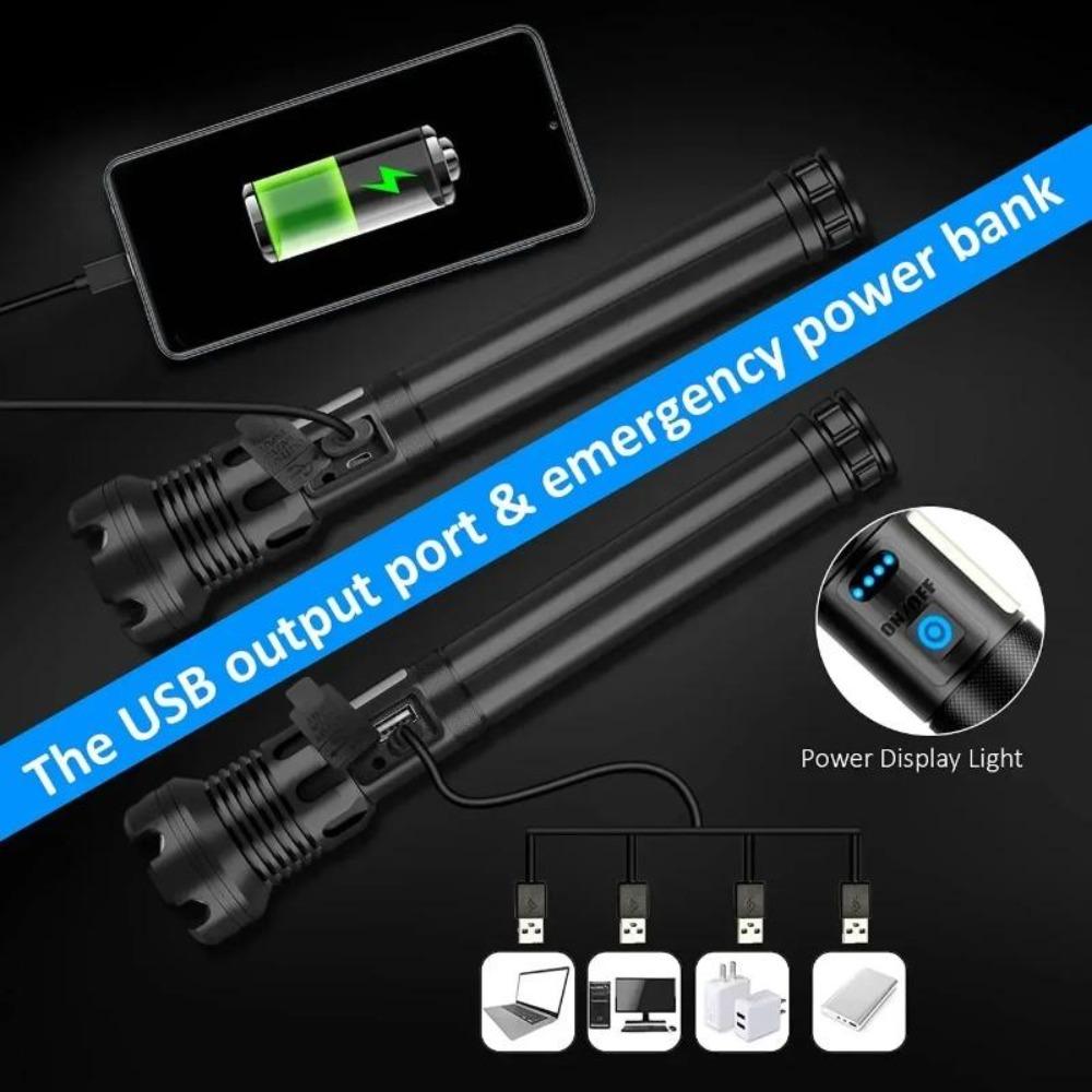 Светодиодный фонарь XHP160 Самый мощный 8-ядерный USB-перезаряжаемый фонарик с зумом Батарея 26650 Защитный ручной фонарь для кемпинга Охоты