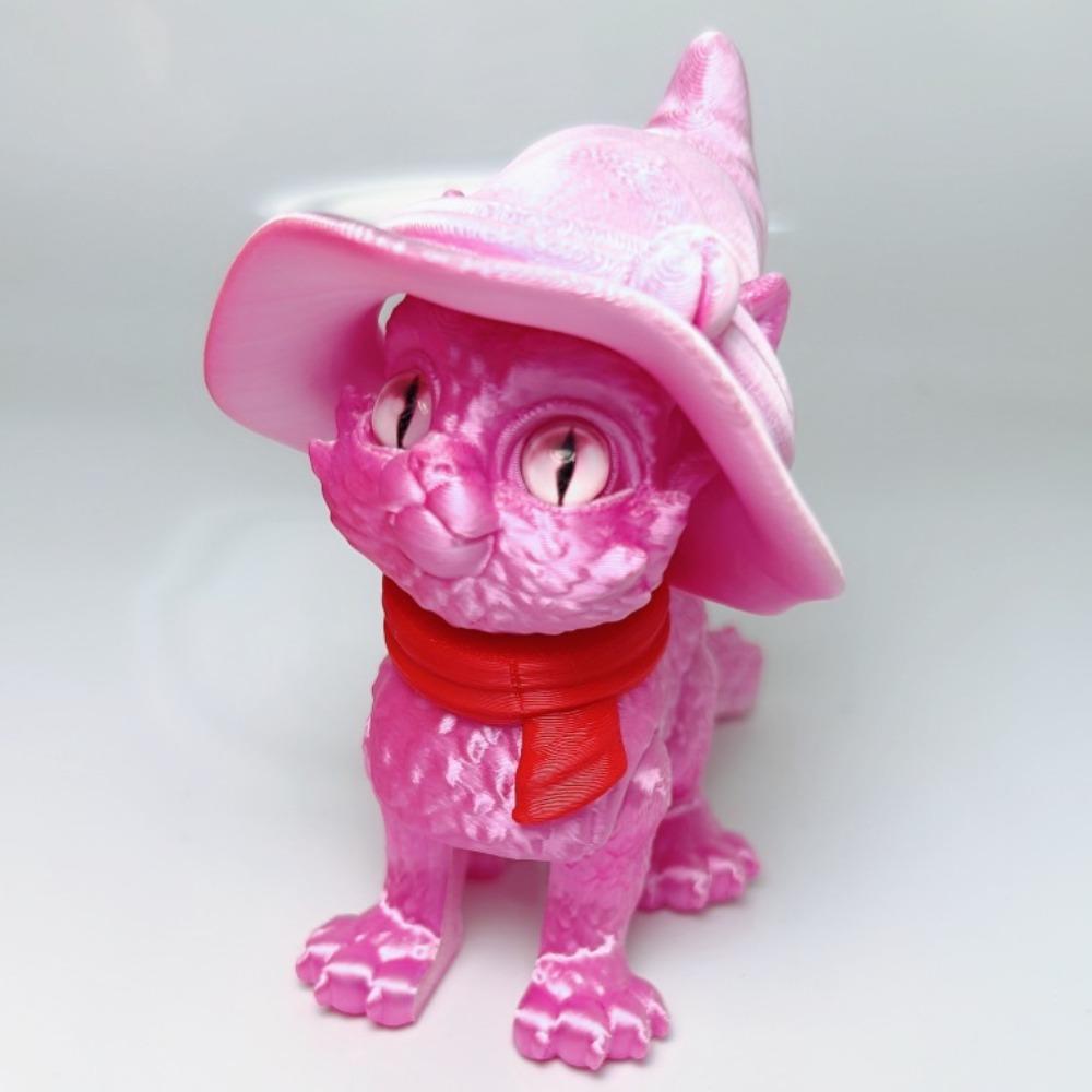 Модель кошки, напечатанная на 3D-принтере, из пластика, креативная скульптура, шарнирная кукла кошки, технология 3D-печати, реалистичный дизайн