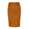 Women's High Waist Pencil Skirt, Solid Color Polyester Slim Fit Skirt with Back Slit