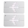 2PCS Fashion Aluminium Luggage BaggageTags Suitcase Label Name Address Holder(Silver)