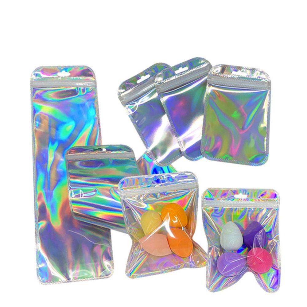 High quality Iridescent Jewelry Display OPP Bags Packaging Bag Zip lock Pouches Self Sealing Bag