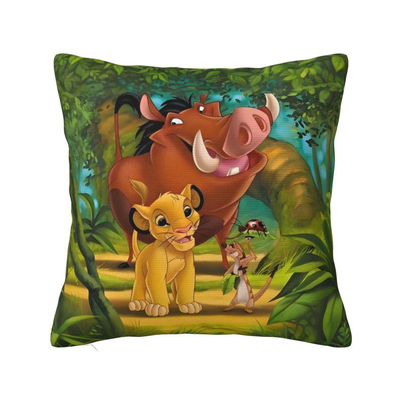 Custom Disney The Lion King Cartoon Pillow Case 45x45cm for Living Room Anime Kawaii Luxury Cushion Cover Velvet Pillowcase