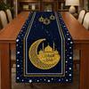 Thickened Ramadan Table Runner Vintage Decorative Star Moon Tablecloth Castle Lantern Pattern Islamic Table Runner