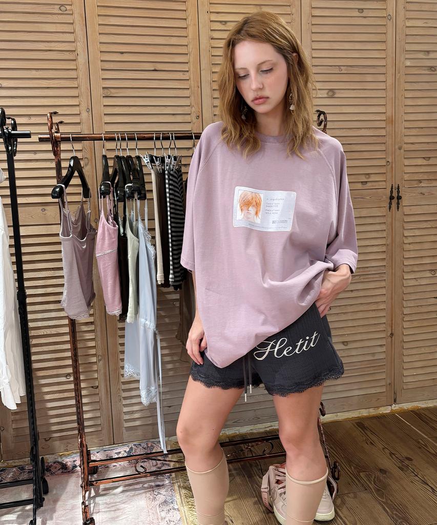 HETIT Cotton Quilted Lace Shorts (Charcoal)
