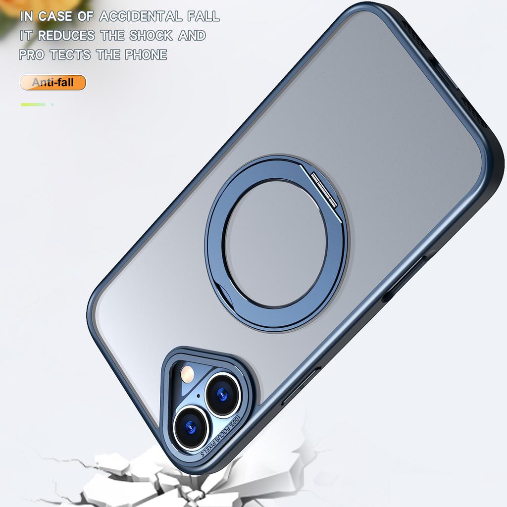 For iPhone 16 Case TPU+Acrylic Kickstand Magnetic Phone Cover