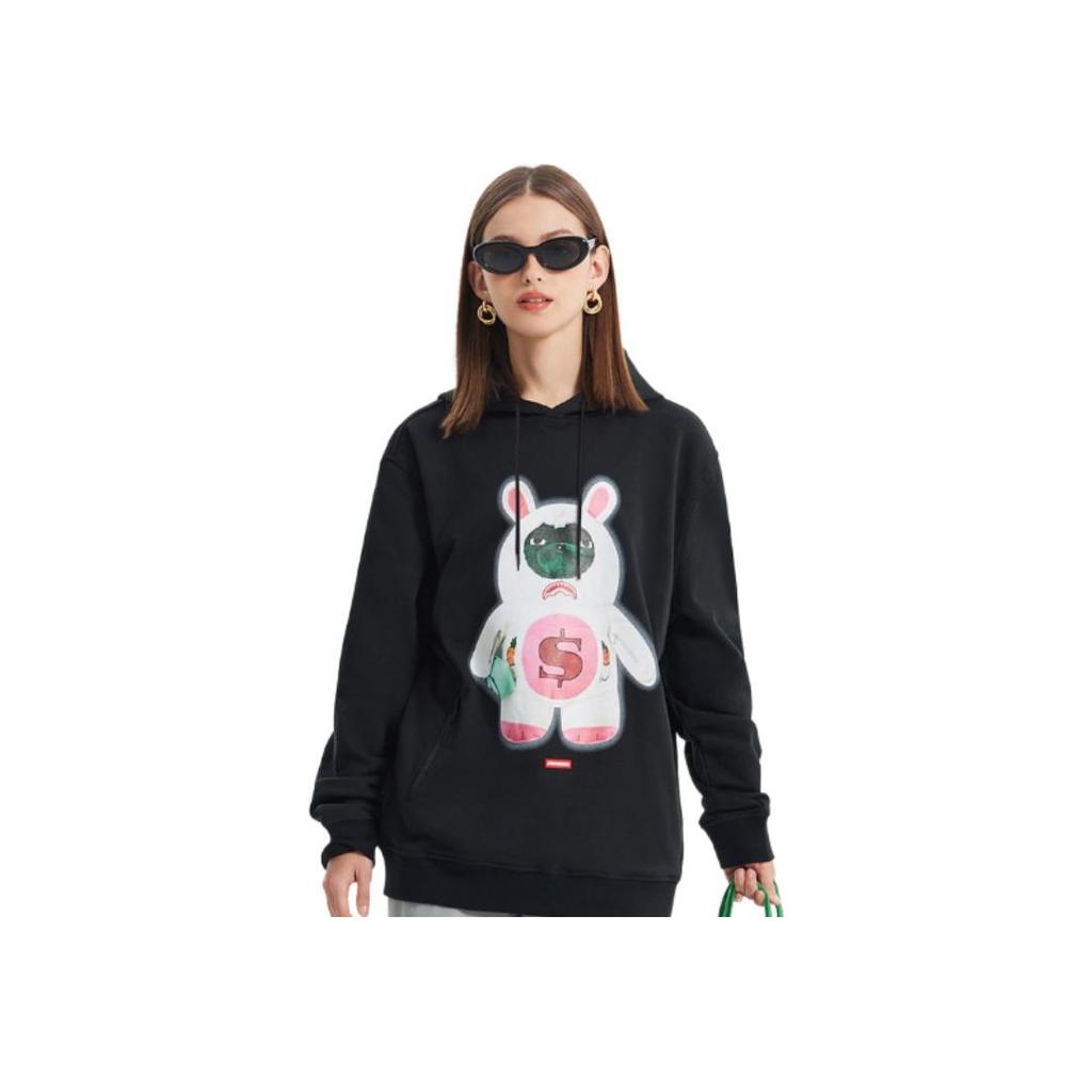 Sprayground Акула Свободный крой Повседневная Американский Мультяшная Толстовка Мужские толстовки Черный W0933308