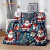 2025 Merry Christmas Tree Santa Claus,New Year Fairy Tale Gift Soft Plush Blanket,Flannel Throw Blanket for Living Room Bed Sofa