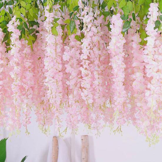 12 шт. искусственных цветов глицинии, устойчивых к ультрафиолетовому излучению, искусственные цветы глицинии, подвесные искусственные цветы, виноградная лоза для патио, вечеринки, украшения для дома и интерьера