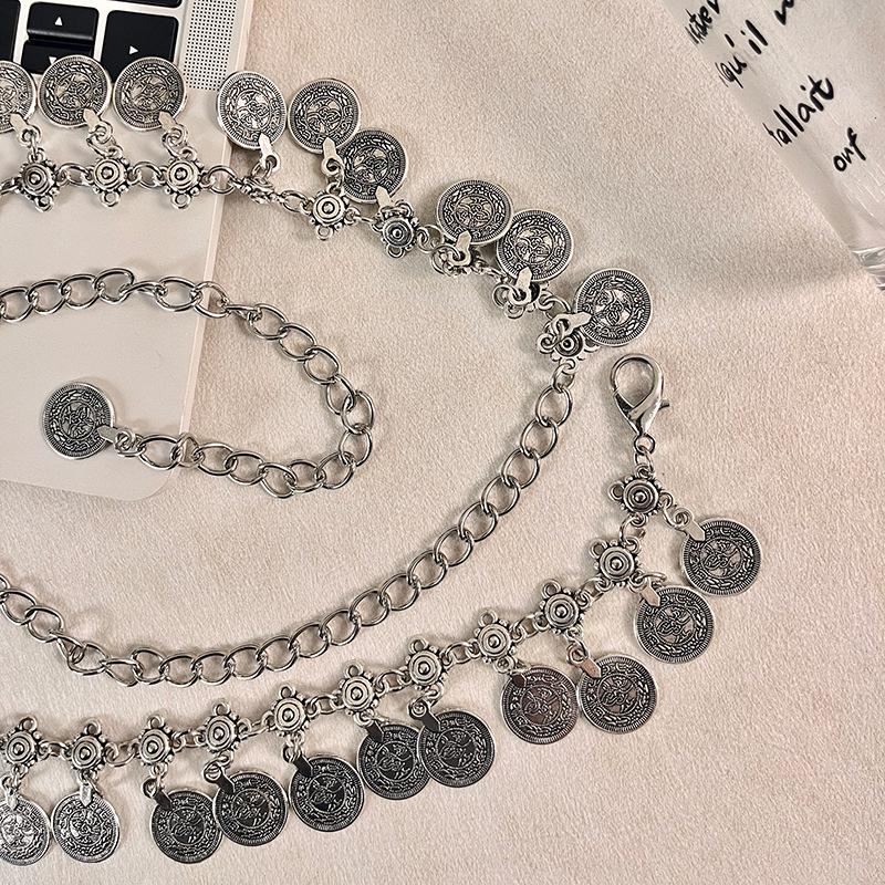 Metal Tassel Waist Chain Vintage Silver Bohemian Style Waistband Body Jewelry Waist Jewelry Ethnic Style Belt