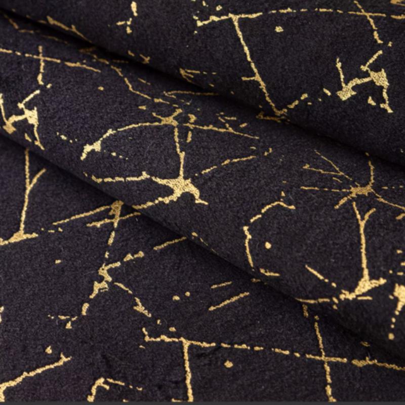 High-end Black Gold Leather Sofa Cushion Modern Non-slip Anti Cat Scratching Chair Pad Satin Edging Recliner Cover Towel Winter