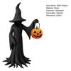 Halloween Witch Statue Gothic Enchanting Witch Figurine with Pumpkin Resin Tabletop Ornament for Haunted House Home Decor