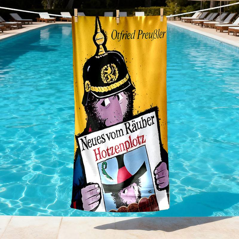 Der Rauber Hotzenplotz Print Beach Towel Design, Soft, Lightweight. for Home Bathroom, Spa, Pool, Yoga, Surfing, Camping, Gift for Family, Friend