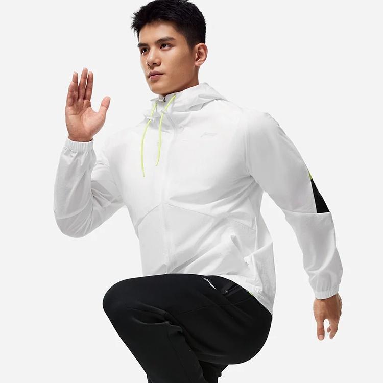 Li-Ning Training Series Hooded Jacket 'White Black' Men's AFDT411-5