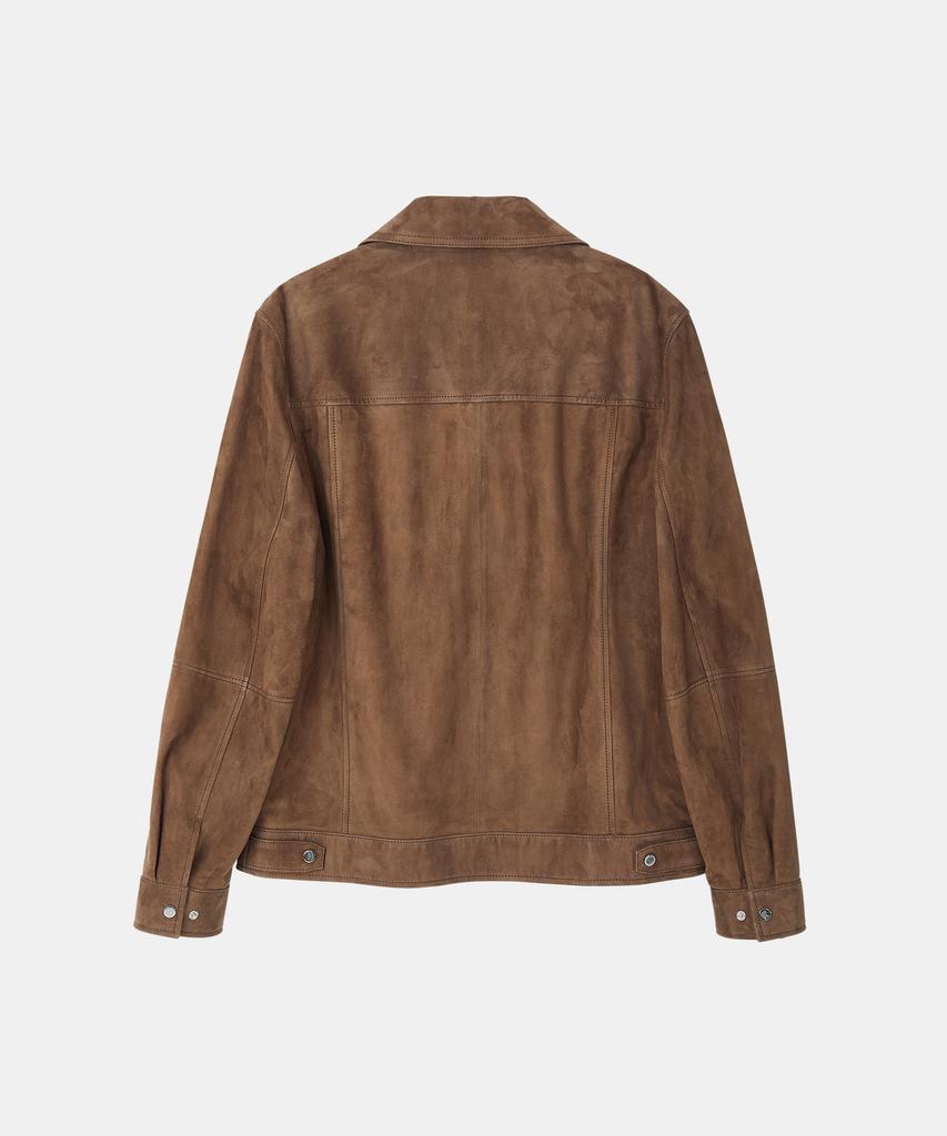 IKALOOK Suede Stand Collar Lambskin Jacket Dd1Fmlj117