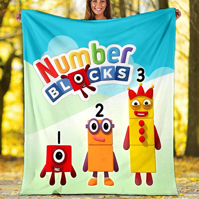 Numberblocks printed throw blanket—lightweight,soft,warm;versatile blanket for all seasons—perfect as &air-conditioning throw,nap blanket