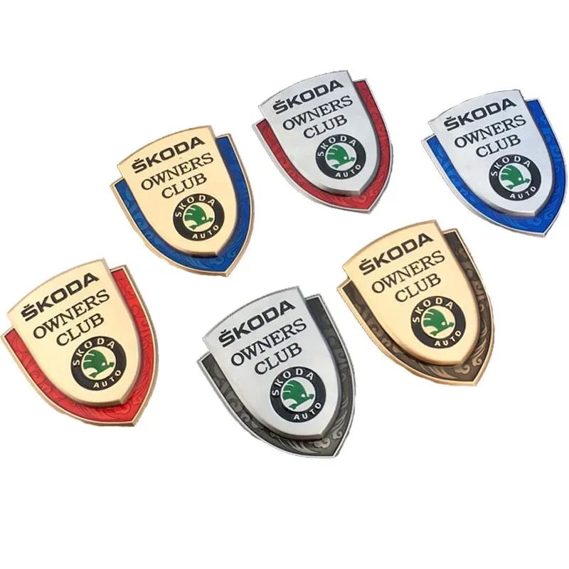 AAAAO1 Metal Car Rear Body Decals Side Emblem Badge for Skoda Fabia 1 RS Kodiaq Superb Rapid Octavia 2 A7 Tour Kamiq Yeti Decoration