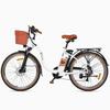 Electric Bike DYU C6 Pro 26" 250W Motor City Ebike 15.6AH Max Range 80Km Load 120Kg White