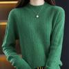 Spring Autumn Mock-neck Pullover Sweater for Women Hollow Out Knitwear Jumpers Female Pull Femme Top
