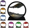 3D Dynamic Sand Art Liquid Motion, Moving Sand Art Picture Round Glass Display Flowing Sand Frame Relaxing Desktop Home Office Work Decor